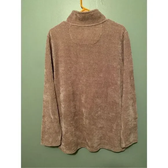Prissy Jane Brown Beige 1/4 Zip Pullover Size Medium - Picture 5 of 6